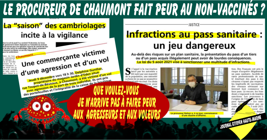 LE PROCUREUR DE CHAUMONT FAIT PEUR AU NON VACCINES